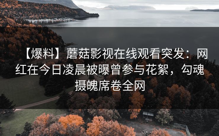【爆料】蘑菇影视在线观看突发：网红在今日凌晨被曝曾参与花絮，勾魂摄魄席卷全网