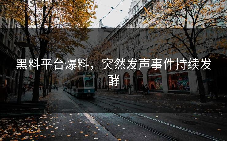 黑料平台爆料，突然发声事件持续发酵