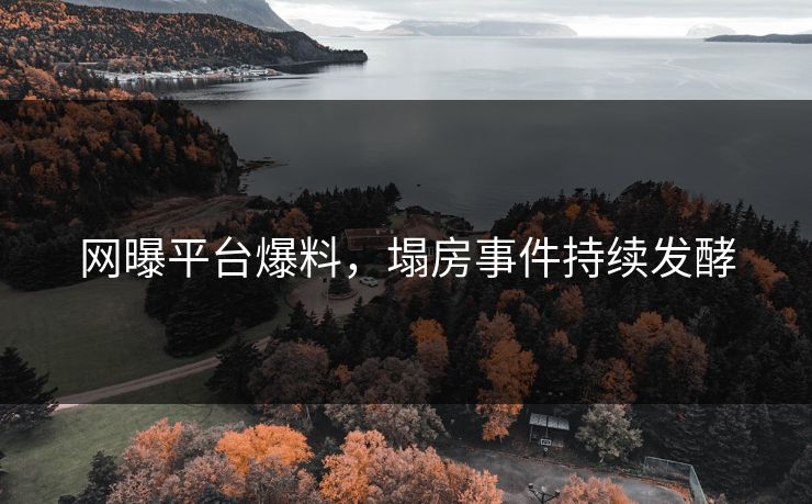 网曝平台爆料，塌房事件持续发酵