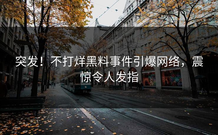 突发！不打烊黑料事件引爆网络，震惊令人发指
