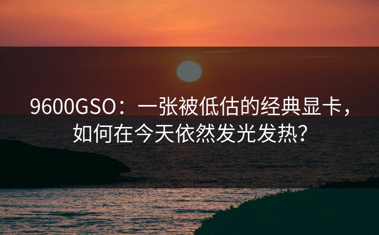9600GSO：一张被低估的经典显卡，如何在今天依然发光发热？